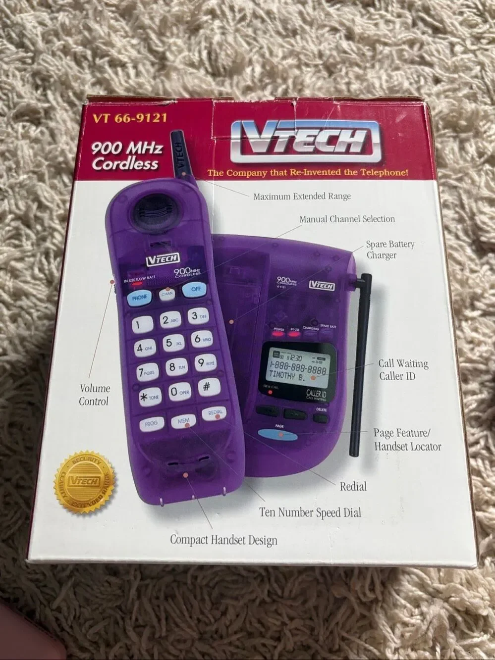 Awesome VTech VT 02 9121 Translucent Purple cordless phone Y2K 90s